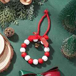 3 шт. деревянные бусины рождественский венок подвеска украшение&nbsp;HJEW-JM03829