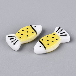 Печатные непрозрачные бусины из смолы&nbsp;RESI-N043-22F