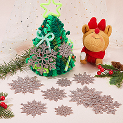 36 шт. блестящие рождественские снежинки пластиковые подвесные украшения&nbsp;HJEW-GF0001-64B