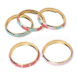 Эмалированные браслеты на шарнирах из нержавеющей стали 304&nbsp;BJEW-D408-44G