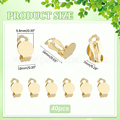 Фурнитура для сережек-клипс из нержавеющей стали 304&nbsp;STAS-ME0001-62G