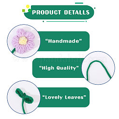 7 шт. 7-цветные закладки для книг из полиэстера с цветочным узором&nbsp;AJEW-CA0004-54