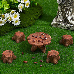 1 комплект из 5 шт. столов и стульев из смоляных пней&nbsp;DJEW-SP0001-25