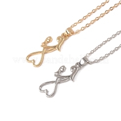 2 шт. 2 цвета мама дочка рука об руку семейное сердце сплав кулон ожерелья&nbsp;NJEW-FS0001-10B