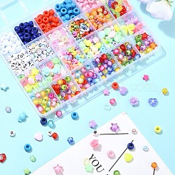 Наборы для изготовления браслетов из акриловых бусин разных форм своими руками&nbsp;DIY-YW0010-97