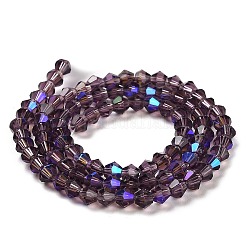 Прозрачные стеклянные бусины гальваническим пряди&nbsp;EGLA-A039-T4mm-L04