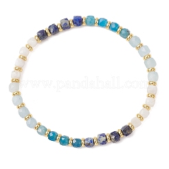 Эластичные браслеты из натурального лазурита&nbsp;BJEW-JB13485-02