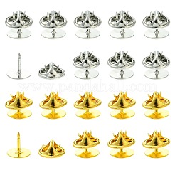 50 шт. 2-х цветный латунный значок на лацкан с бабочкой на спине&nbsp;KK-CJ0002-54