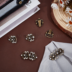4 шт. зажимы для кардигана из цветочного сплава и стекла&nbsp;AJEW-PH0006-66AB