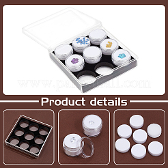 Мини-круглые пластиковые баночки для ювелирных изделий с 9 слотом&nbsp;AJEW-WH0472-42A