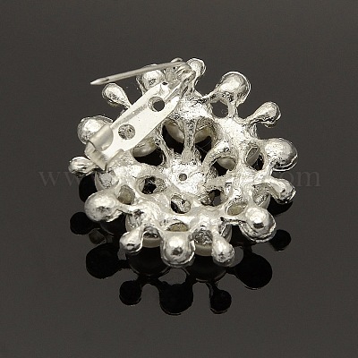 Мода сплава горный хрусталь цветок броши X-JEWB-L001-03-1