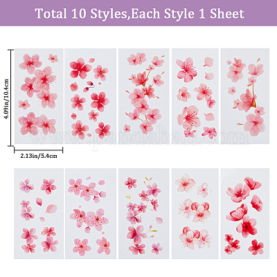 Съемные временные водостойкие татуировки с цветочным узором&nbsp;AJEW-WH0413-03B-1