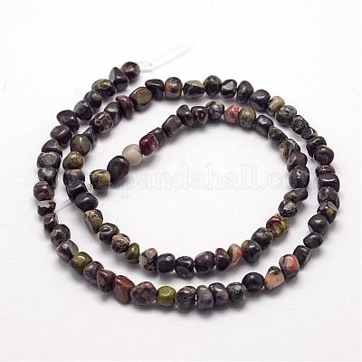 Натуральные нити из яшмы в цвету сливы G-F465-41-1