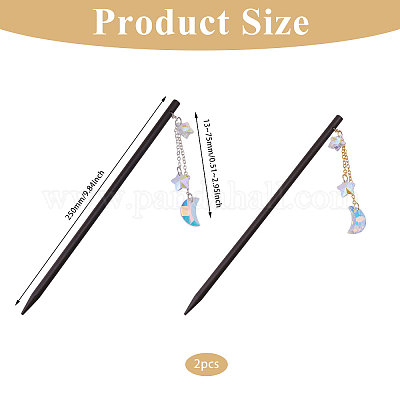 2шт деревянная палочка для волос&nbsp;OHAR-CA00002-1