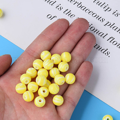 Непрозрачные полосатые акриловые бусины&nbsp;MACR-S373-27D-06-1