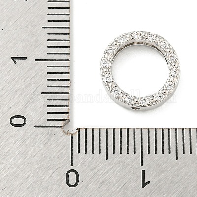 Латунная оправа из прозрачных бусин кубического циркония с микропаве KK-P277-58A-P-1