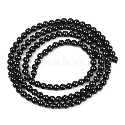 Натуральный черный шпинель нити круглый шарик&nbsp;G-A130-3mm-32A-1
