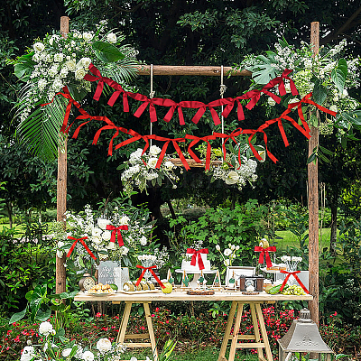 2 стиль баннеры с бантом из ткани&nbsp;AJEW-SP0002-70A-1