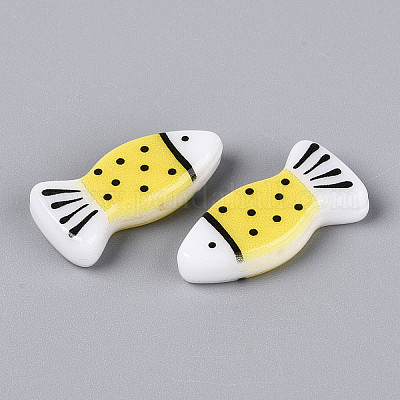 Печатные непрозрачные бусины из смолы&nbsp;RESI-N043-22F-1