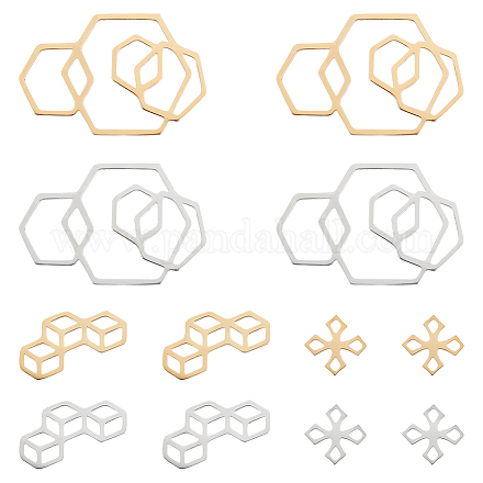 12 шт. 6 филигранных соединительных звена из нержавеющей стали 201&nbsp;STAS-UN0040-86-1