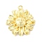 Brass Pendants, Sunflower Charms, Golden, 24x23x4.5mm, Hole: 1.6mm