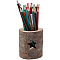 1Pc Wooden Pen Holders, Column, Coconut Brown, 72x80x98mm, Inner Diameter: 51x50mm