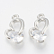 Alloy Cubic Zirconia Pendants, Butterfly, Platinum, 17x12x6mm, Hole: 1.6mm