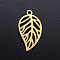 201 Stainless Steel Pendants, Leaf, Golden, 22x12x1mm, Hole: 1.4mm