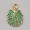 Alloy Pendants, with Enamel, Golden, Shell Shape, 19x13x3.5mm, Hole: 2mm