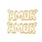 Brass Pendants, Word Amor Charms, Long-Lasting Plated, Rack Plating, Lead Free & Cadmium Free, Golden, 12x31x1.5mm, Hole: 1.6mm