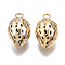 Brass Pendants, Nickel Free, Strawberry, Real 18K Gold Plated, 20x12x11mm, Hole: 2mm
