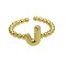 Brass Cuff Open Rings, Golden, Letter J, Inner Diameter: Adjustable