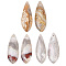 Natural Mexican Agate Pendants, Teardrop Charms, 37.5~40x13~14x4~5mm, Hole: 1.2mm
