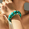 Acrylic Bead Bangles for Women, Dark Turquoise, Inner Diameter: 3-1/8 inch(7.8cm)