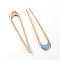 Zinc Alloy Enamel Hair Forks, Light Gold, Light Sky Blue, 102x21.5x2mm