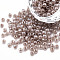 6/0 Imitation Jade Glass Seed Beads, Luster, Dyed, Round, Dark Salmon, 4x3mm, Hole: 1.2mm