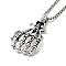 Alloy Skull Hands Pandant Necklace with Box Chains, Gothic Jewelry for Men Women, Antique Silver, 23.54 inch(59.8cm)