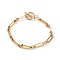 304 Stainless Steel Figaro Chain Bracelets, with Toggle Clasps, Golden, 7-1/2 inch(19cm)