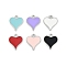 Alloy Enamel Charms, Heart Charm, Platinum, 14x12.5x2mm, Hole: 1.6mm