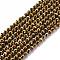Electroplated Glass Beads Strands, Faceted, Rondelle, Golden Plated, 2mm, Hole: 0.5mm, about 192~194pcs/strand, 12.99~13.39 inches(33~34cm)