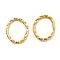 316 Surgical Stainless Steel Jump Rings, Open Jump Rings, Twisted, Oval, Real 18K Gold Plated, 18 Gauge, 12x10x1mm, Inner Diameter: 9.8x8mm