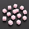 Handmade Polymer Clay Beads, No Hole, Cube, Pink, 5~5.5x5~5.5x4~5mm, about 5500pcs/1000g