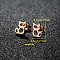 201 Stainless Steel Stud Earrings, Rose Gold, Cat Shape, 8x7mm