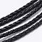Braided PU Imitation Leather Cord, Black, 4mm, about 100yard/bundle(300 feet/bundle)