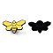 Moth Shape Enamel Pin, Electrophoresis Black Plated Alloy Badge for Backpack Clothes, Nickel Free & Lead Free, Yellow, 19.5x31mm, Pin: 1.2mm