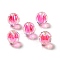 Two Tone UV Plating Rainbow Iridescent Acrylic Beads, Pumpkin, Deep Pink, 15.5x14.5~15mm, Hole: 2.7~2.8mm