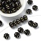 40Pcs Resin Beads, Golden Metal Enlaced, Pumpkin, Black, 11x8mm, Hole: 2mm