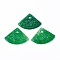 Natural Dyed Jade Pendants, Fan, 30.5x42.5x2.5mm, Hole: 1.2mm
