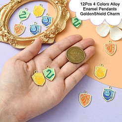 12шт 4 цвета сплава эмалевые подвески&nbsp;ENAM-YW0003-93