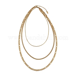 Однослойные ожерелья из нержавеющей стали 304 Figaro для женщин&nbsp;LS-NJEW-A057-02A-G